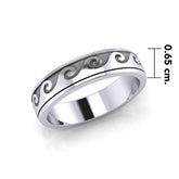 Wave Curl Silver Spinner Ring TR1674 - DiveSilver Jewelry